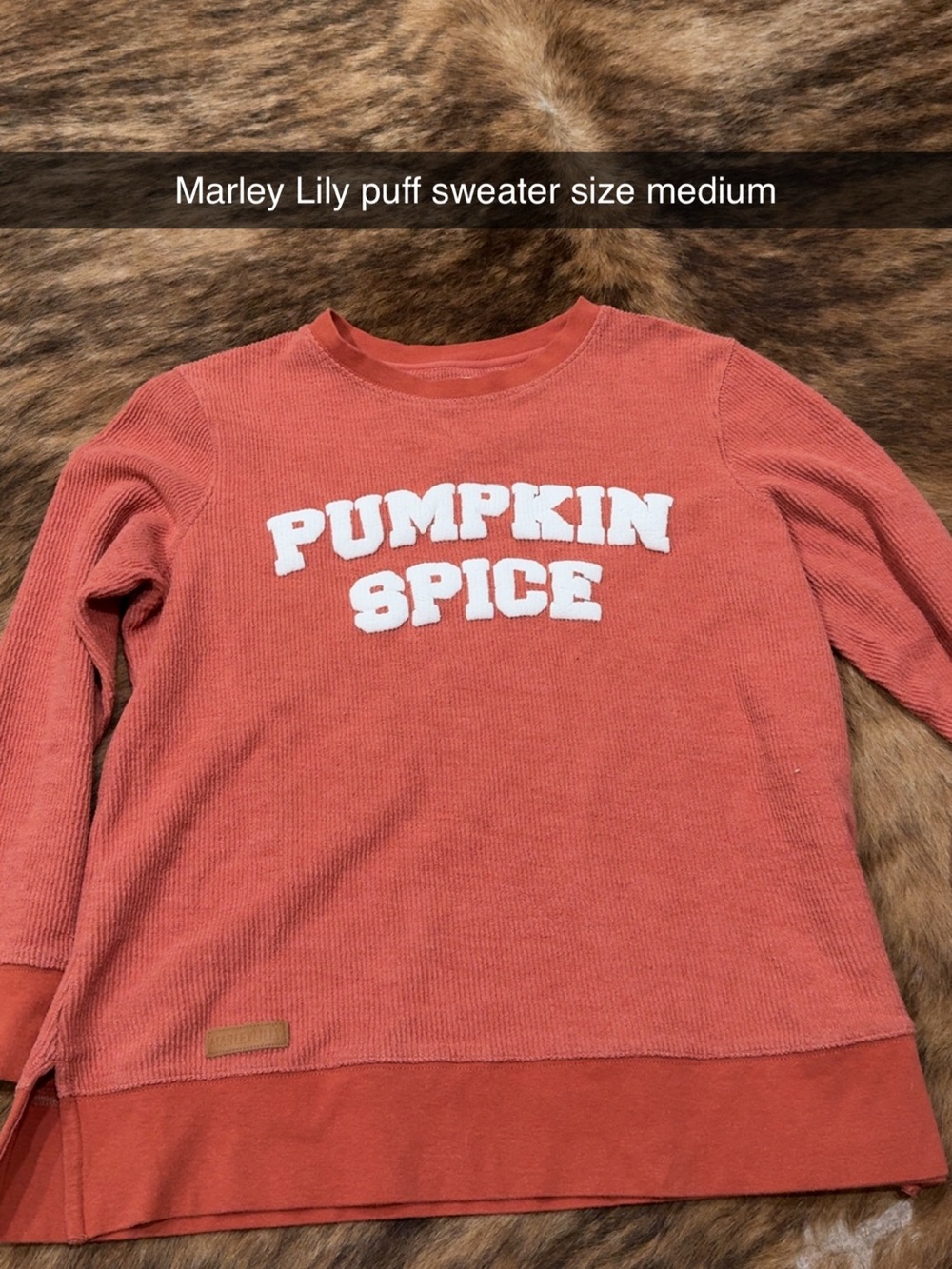 Marley Lily Pumpkin Spice Crew Neck Sweater - Rust